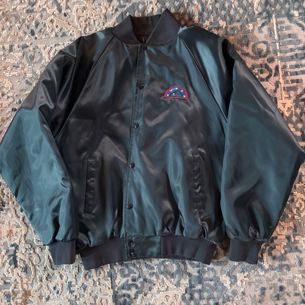 Vintage 90s dark blue bomber style made in USA jacket